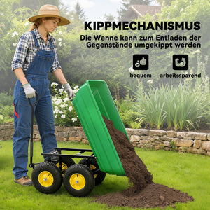 Gartenwagen Handwagen mit Kippfunktion 200kg 75L Kunststoffwanne