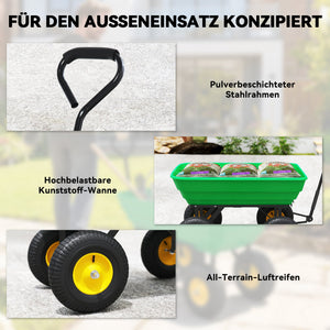 Gartenwagen Handwagen mit Kippfunktion 200kg 75L Kunststoffwanne