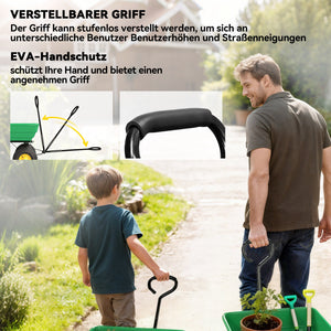 Gartenwagen Handwagen mit Kippfunktion 200kg 75L Kunststoffwanne