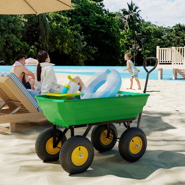 Gartenwagen Handwagen mit Kippfunktion 200kg 75L Kunststoffwanne