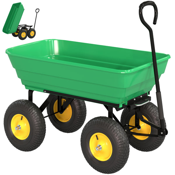 Gartenwagen Handwagen mit Kippfunktion 200kg 75L Kunststoffwanne