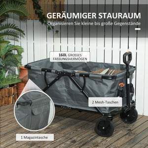 Gartenwagen Transportwagen klappbar mit Plane 120kg