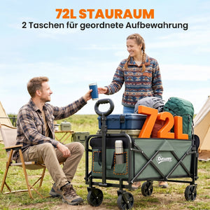 Gartenwagen klappbar mit herausnehmbarer Plane 90kg 72L