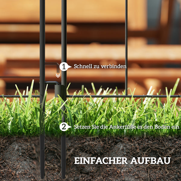 Gartenzaun Gitterzaun dekorativ 300x70cm Stahl schwarz