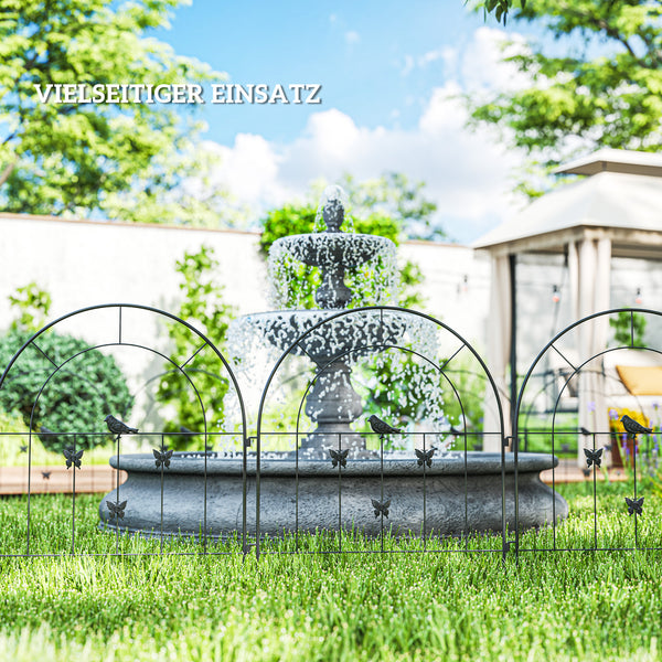 Gartenzaun Gitterzaun dekorativ 300x70cm Stahl schwarz