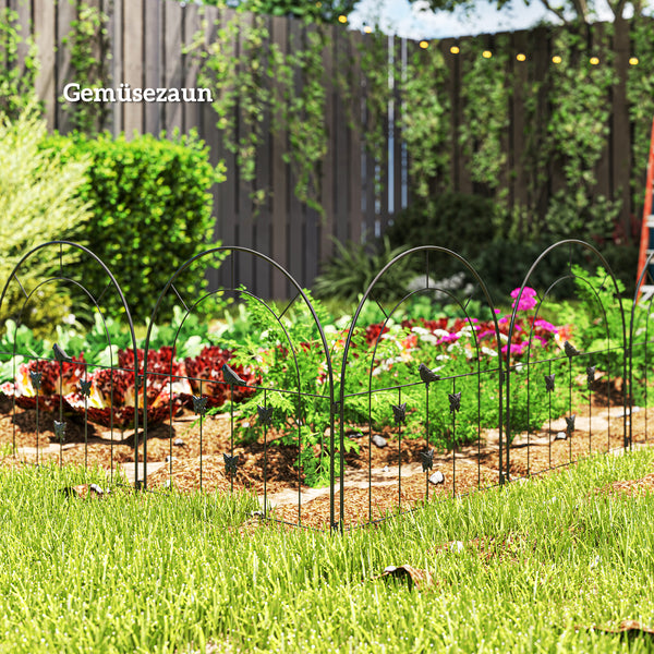 Gartenzaun Gitterzaun dekorativ 300x70cm Stahl schwarz