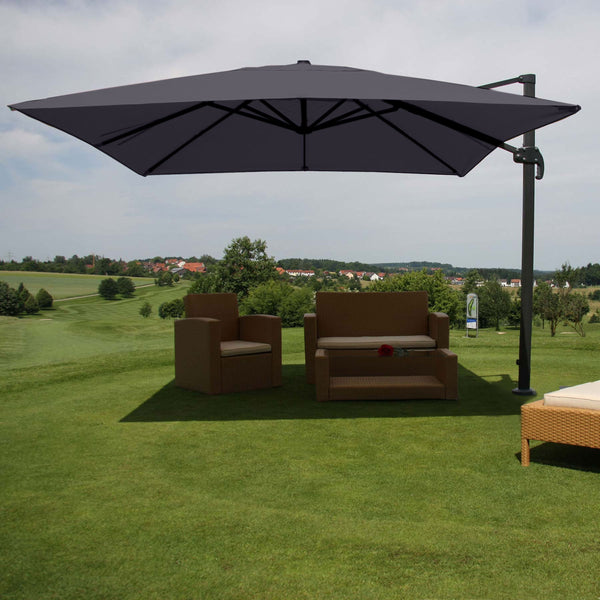 Gastronomie-Ampelschirm 3x4m anthrazit drehbar ohne Ständer