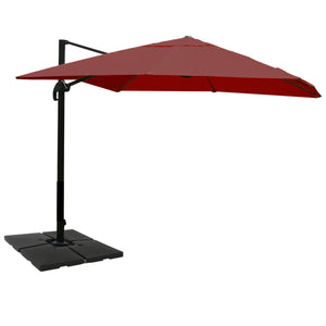 Gastronomie-Ampelschirm 3x4m bordeaux drehbar mit Ständer