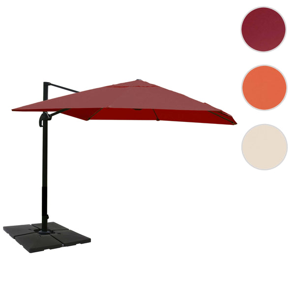 Gastronomie-Ampelschirm 3x4m bordeaux mit Ständer