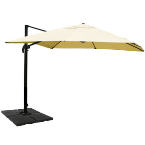 Gastronomie-Ampelschirm 3,5x3,5m creme drehbar mit Ständer