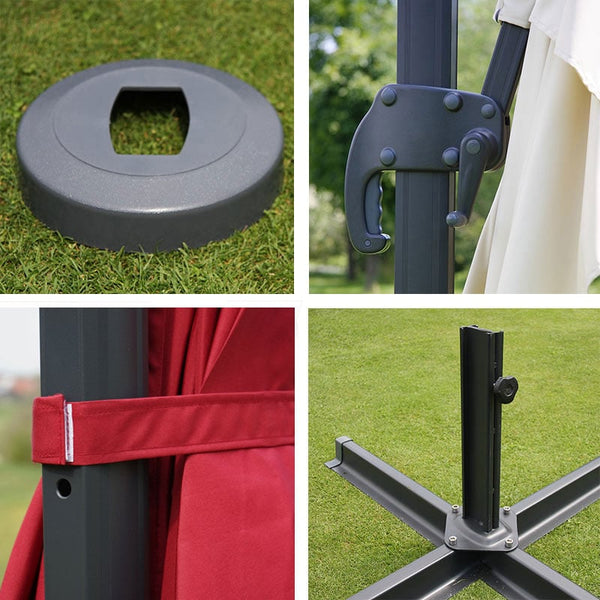 Gastronomie-Ampelschirm 3,5x3,5m creme drehbar ohne Ständer