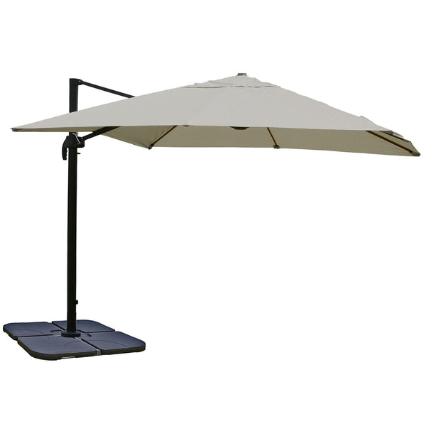 Gastronomie-Ampelschirm 3x4m creme-grau mit Ständer