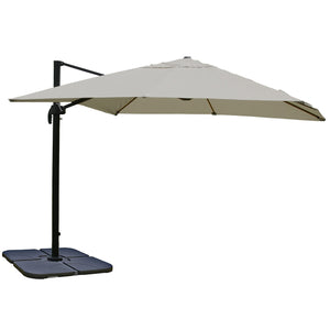 Gastronomie-Ampelschirm 3x4m creme-grau mit Ständer
