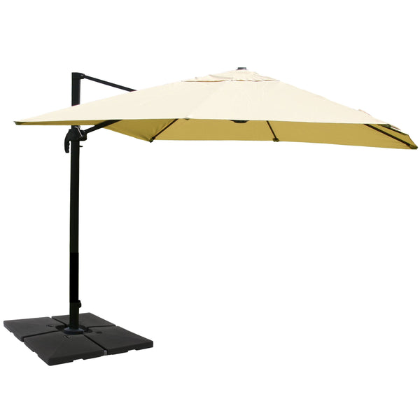 Gastronomie-Ampelschirm 3,5x3,5m creme mit Ständer