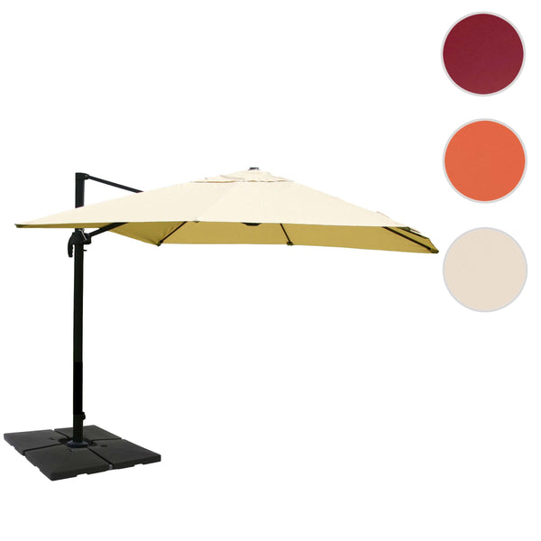 Gastronomie-Ampelschirm 3x4m creme mit Ständer