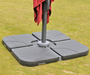 Gastronomie-Ampelschirm 3x3m Flap anthrazit mit Ständer