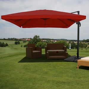 Gastronomie-Ampelschirm 3x4m Flap bordeaux drehbar mit Ständer