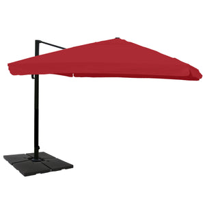 Gastronomie-Ampelschirm 3x4m Flap bordeaux drehbar mit Ständer