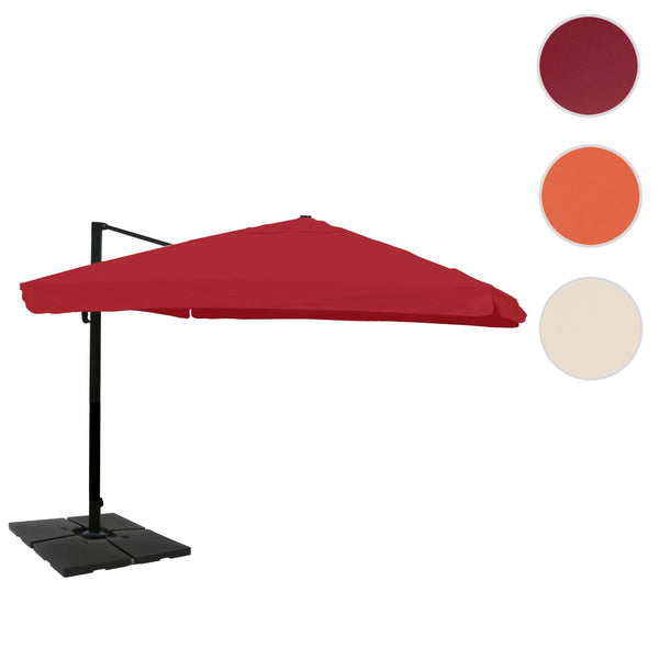Gastronomie-Ampelschirm 3x4m Flap bordeaux mit Ständer