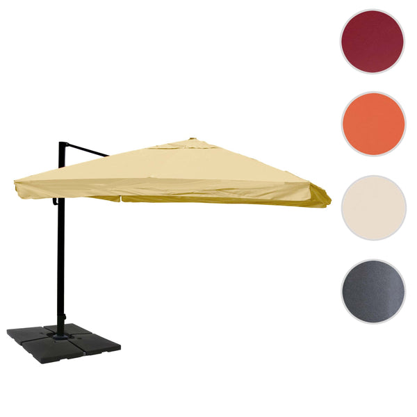 Gastronomie-Ampelschirm 3,5x3,5m Flap creme drehbar mit Ständer