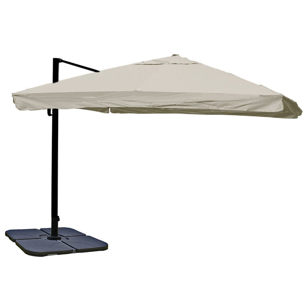Gastronomie-Ampelschirm 3,5x3,5m Flap creme-grau drehbar mit Ständer