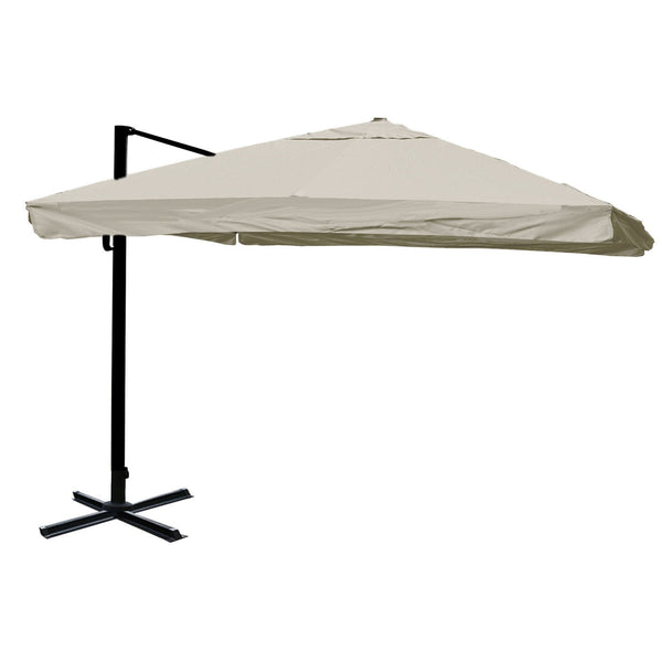 Gastronomie-Ampelschirm 3,5x3,5m Flap creme-grau drehbar ohne Ständer