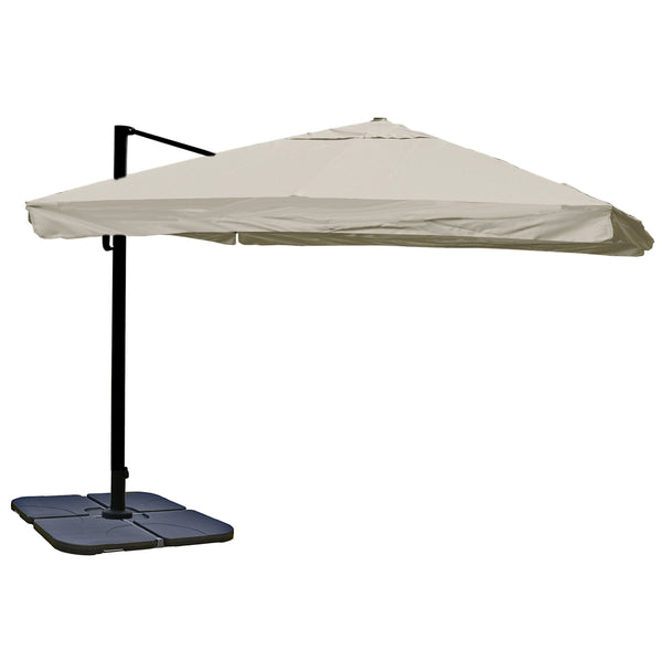 Gastronomie-Ampelschirm 3,5x3,5m Flap creme-grau mit Ständer