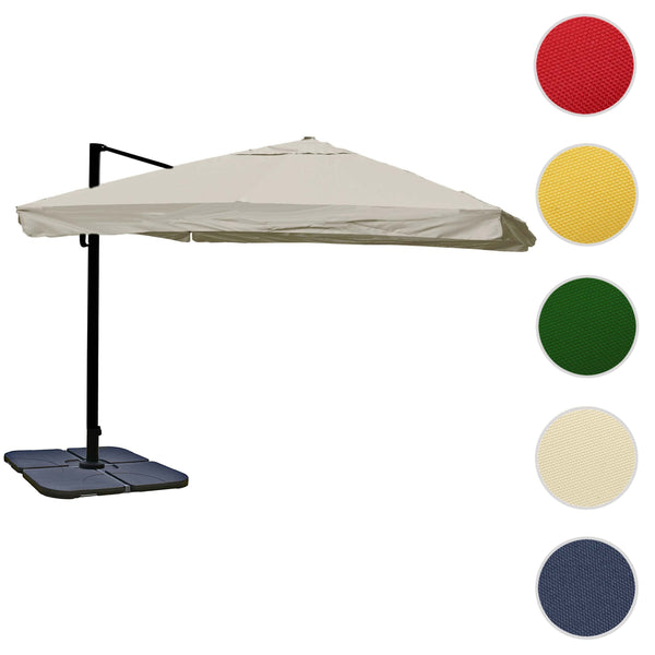 Gastronomie-Ampelschirm 3x4m Flap creme-grau mit Ständer