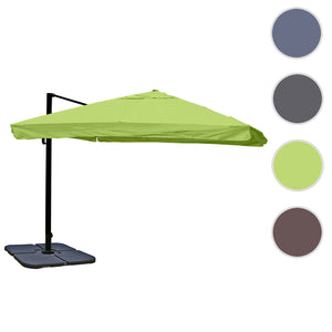 Gastronomie-Ampelschirm 3x3m Flap grün drehbar mit Ständer