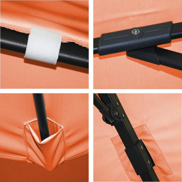 Gastronomie-Ampelschirm 3x4m Flap terracotta mit Ständer