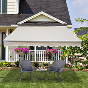 Gelenkarmmarkise Sonnenschutz für Balkon Terrasse mit Kurbel 4,5x3m beige
