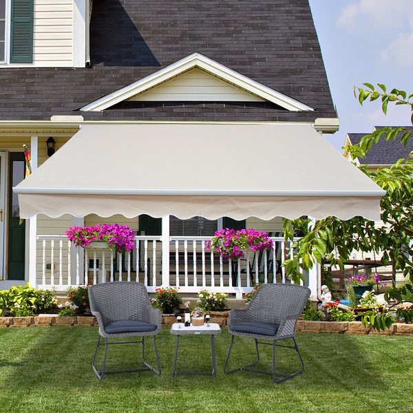 Gelenkarmmarkise Sonnenschutz für Balkon Terrasse mit Kurbel 4,5x3m beige