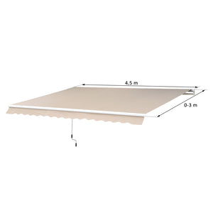 Gelenkarmmarkise Sonnenschutz für Balkon Terrasse mit Kurbel 4,5x3m beige