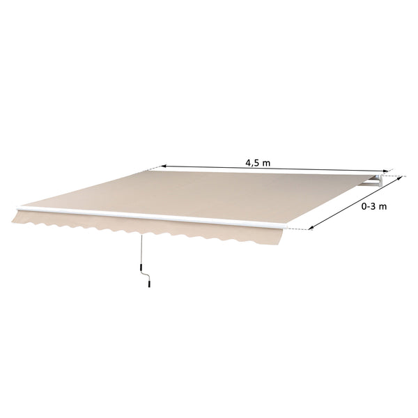 Gelenkarmmarkise Sonnenschutz für Balkon Terrasse mit Kurbel 4,5x3m beige
