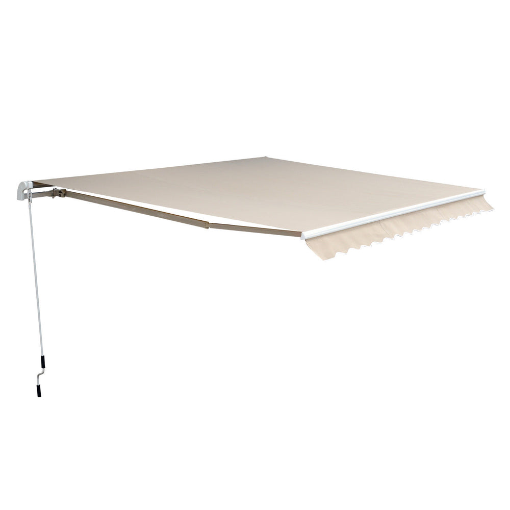 Gelenkarmmarkise Sonnenschutz für Balkon Terrasse mit Kurbel 4,5x3m beige