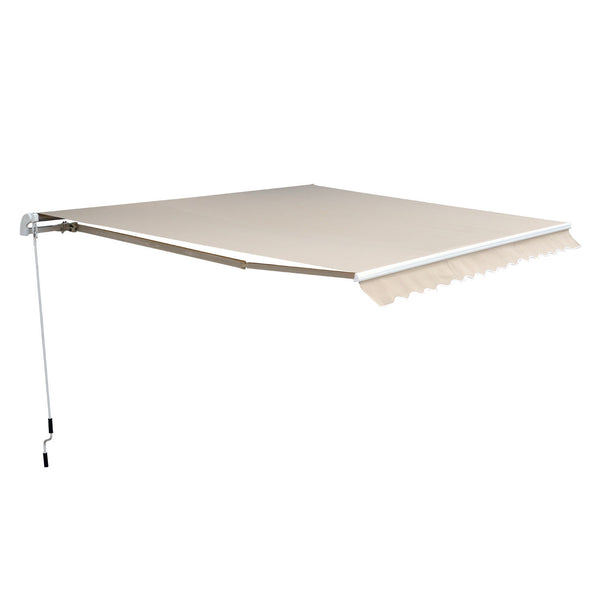 Gelenkarmmarkise Sonnenschutz für Balkon Terrasse mit Kurbel 4,5x3m beige