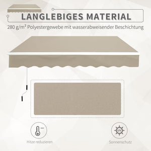 Gelenkarmmarkise Sonnenschutz verstellbar mit Kurbel beige