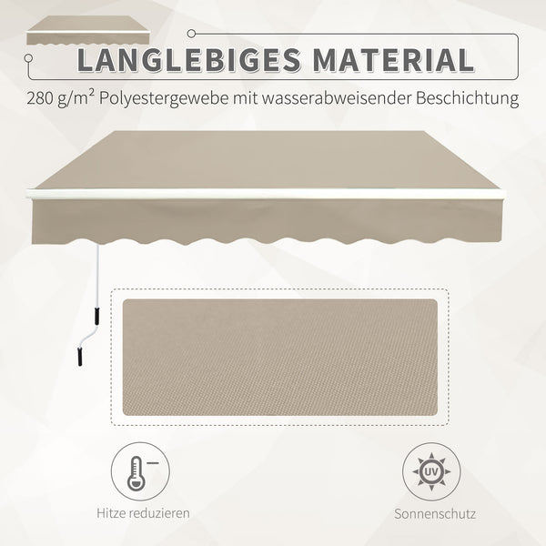 Gelenkarmmarkise Sonnenschutz verstellbar mit Kurbel beige