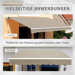 Gelenkarmmarkise Sonnenschutz verstellbar mit Kurbel beige