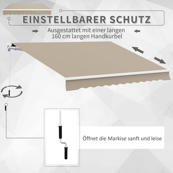 Gelenkarmmarkise Sonnenschutz verstellbar mit Kurbel beige