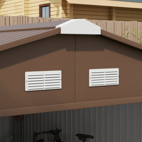 Gerätehaus Gartenhaus Geräteschuppen Fahrradschuppen Stahl braun