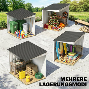 Gerätehaus Metall mit Pultdach und Fundament für Garten