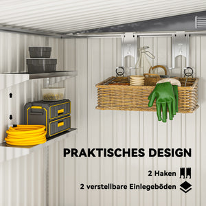 Gerätehaus Metall mit Pultdach und Fundament für Garten