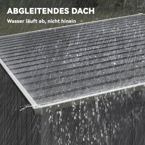 Gerätehaus Metall mit Pultdach und Fundament für Garten