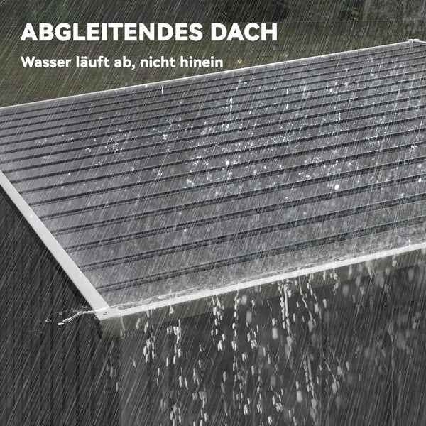 Gerätehaus Metall mit Pultdach und Fundament für Garten