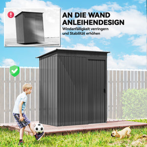 Gerätehaus Metall mit Pultdach und Schiebetür für Garten