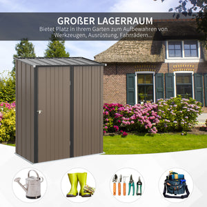 Gerätehaus abschliessbar mit Pultdach für den Garten Stahl