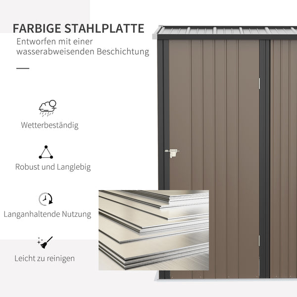 Gerätehaus abschliessbar mit Pultdach für den Garten Stahl