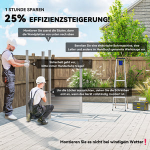 Gerätehaus wetterfest mit Satteldach und Schiebetür grau