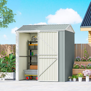Gerätehaus Metall abschliessbar mit Satteldach und Lüftung für Garten